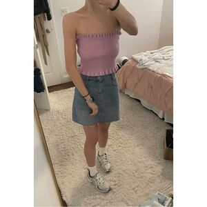 Forever 21 Adorable Peplum Pink Tube Top Size Medium